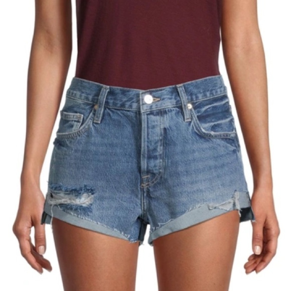 Frame Le Grande Garcon Distressed Jean Shorts